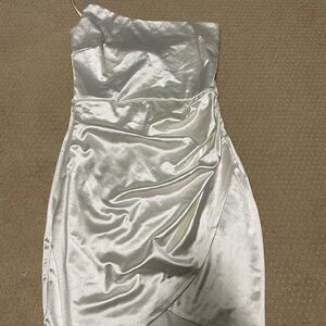 HOCO White Satin Dress